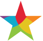 Stellar Diversity Training star logo in rainbow.